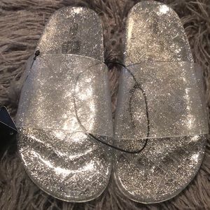 Forever21 Glitter Jelly Slides
